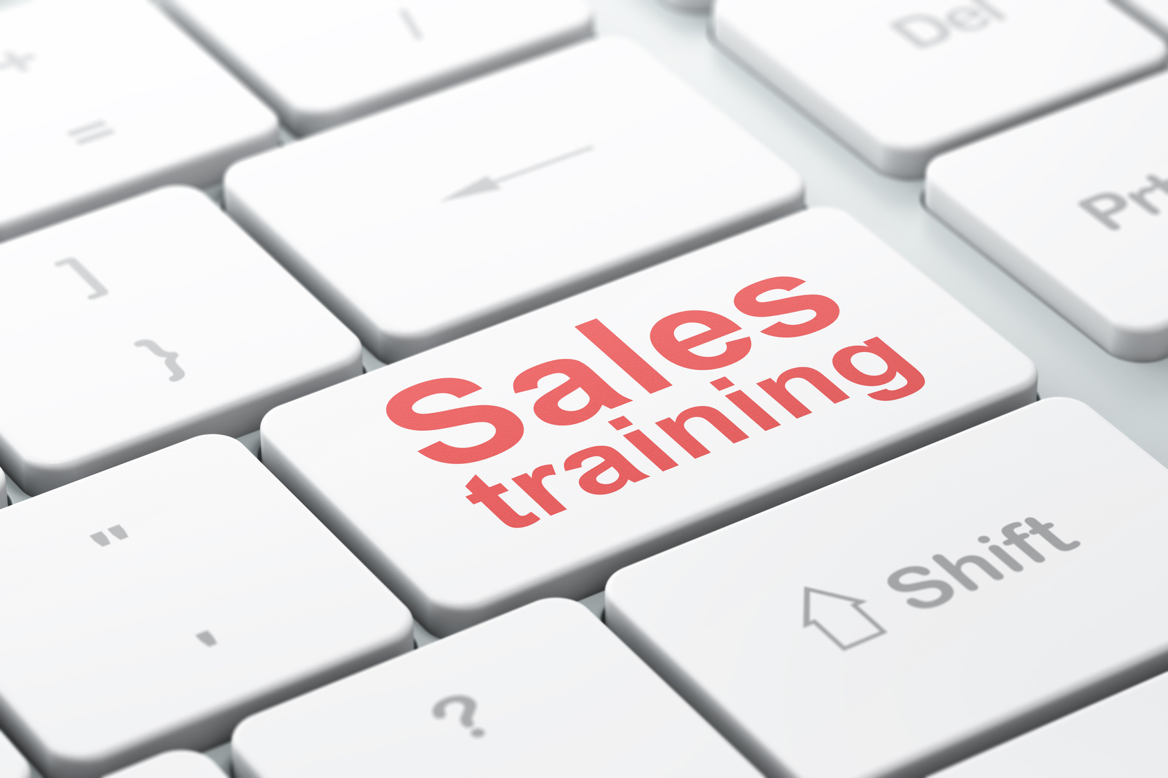 Advertising concept: Sales Training on computer keyboard